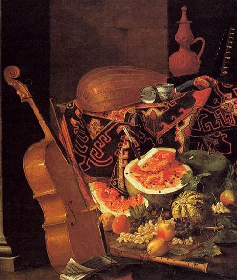 Cristoforo Munari with Musical Instruments and Fruit Sweden oil painting art